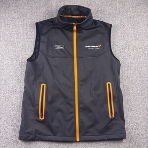 McLaren Formula 1 Team Mens Softshell Vest Charcoal Grey Orange Hilton Sz S
